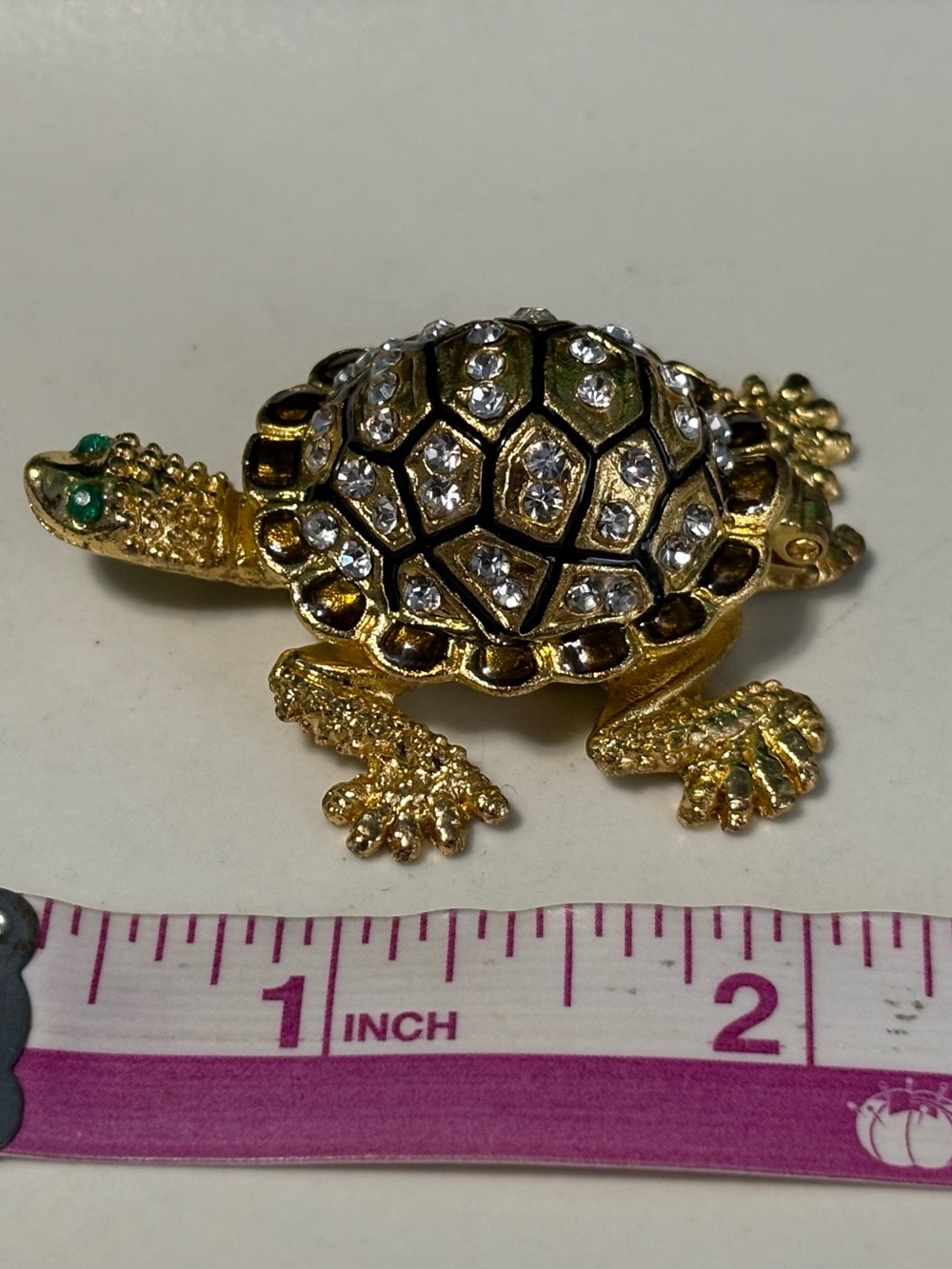 Gold Crystal Turtle Figurine Decorative Accent - Gold - Picture 7 of 7